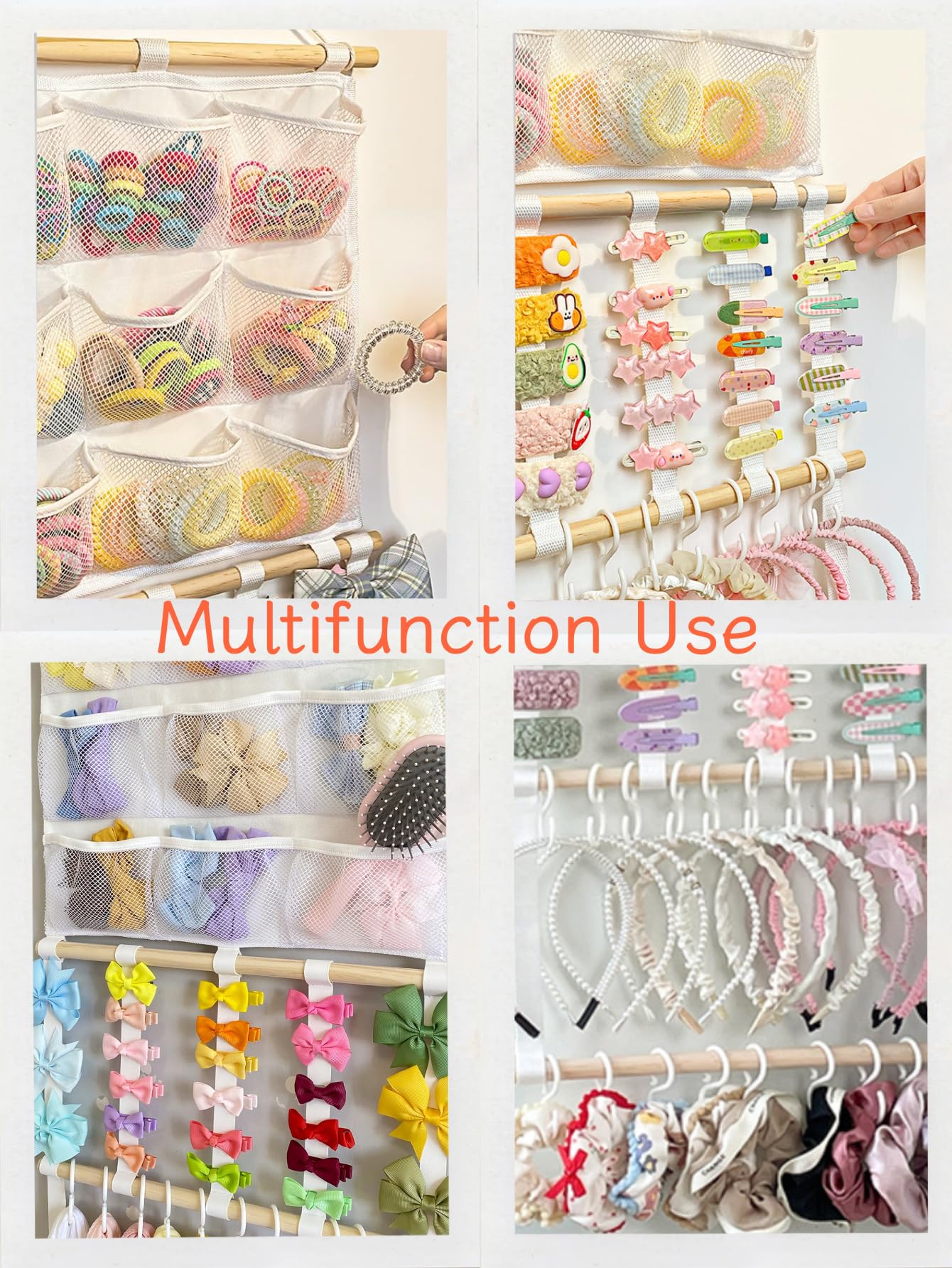 LEHSGY wooden stick support offers smooth, sturdy hanging.