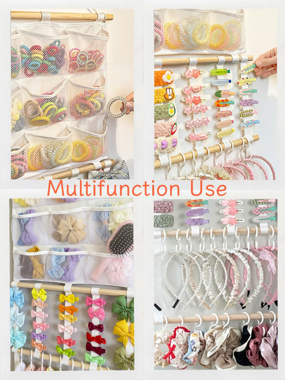 LEHSGY wooden stick support offers smooth, sturdy hanging.