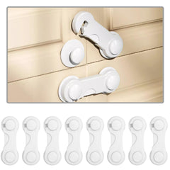 Leikedun 8-pack cabinet locks with adhesive for safe, easy installation.