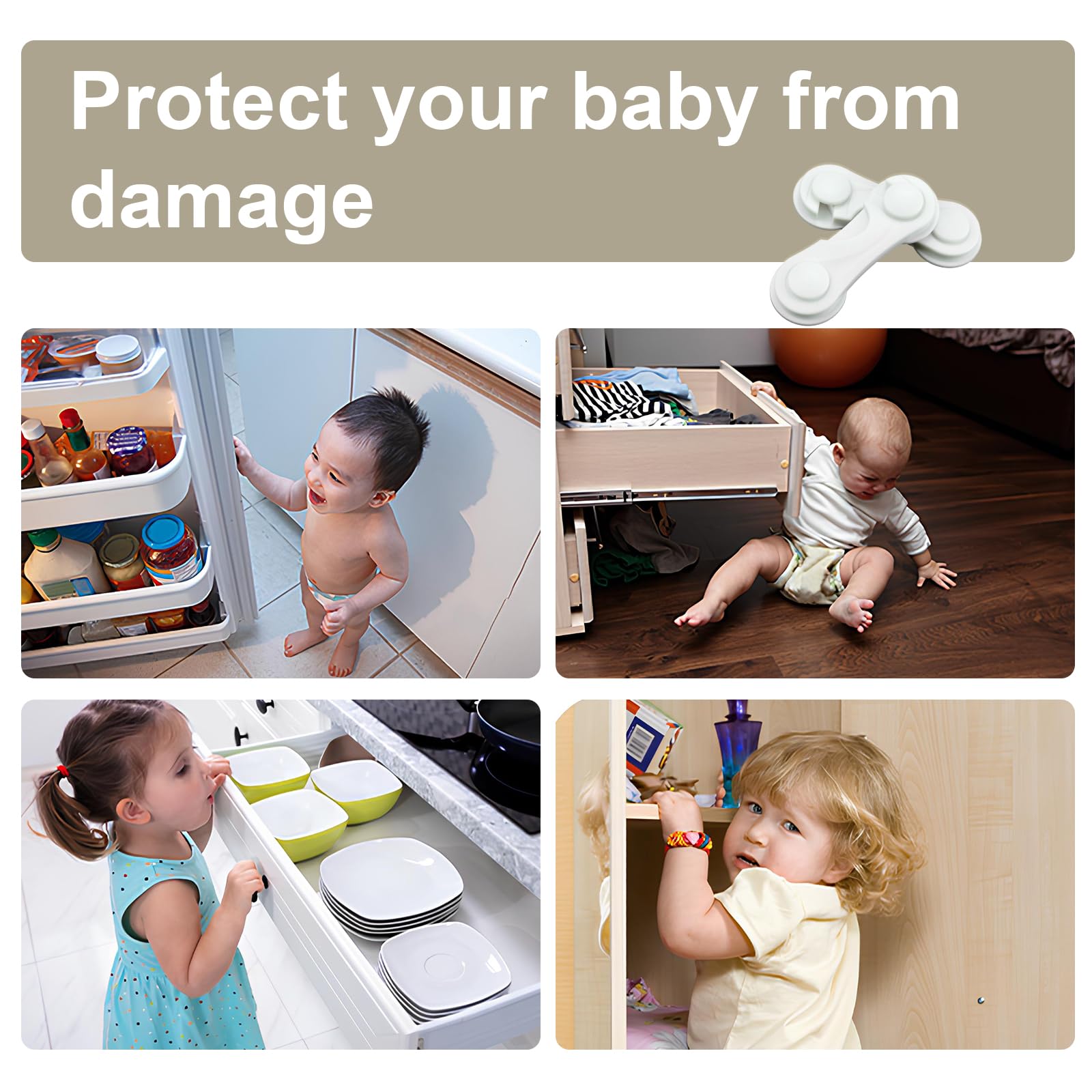 Leikedun versatile locks for cabinets, pantries, fridges, and closets.
