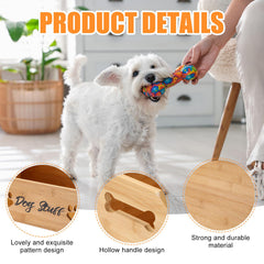 Leinuosen dog toy bin with bone handles for easy moving
