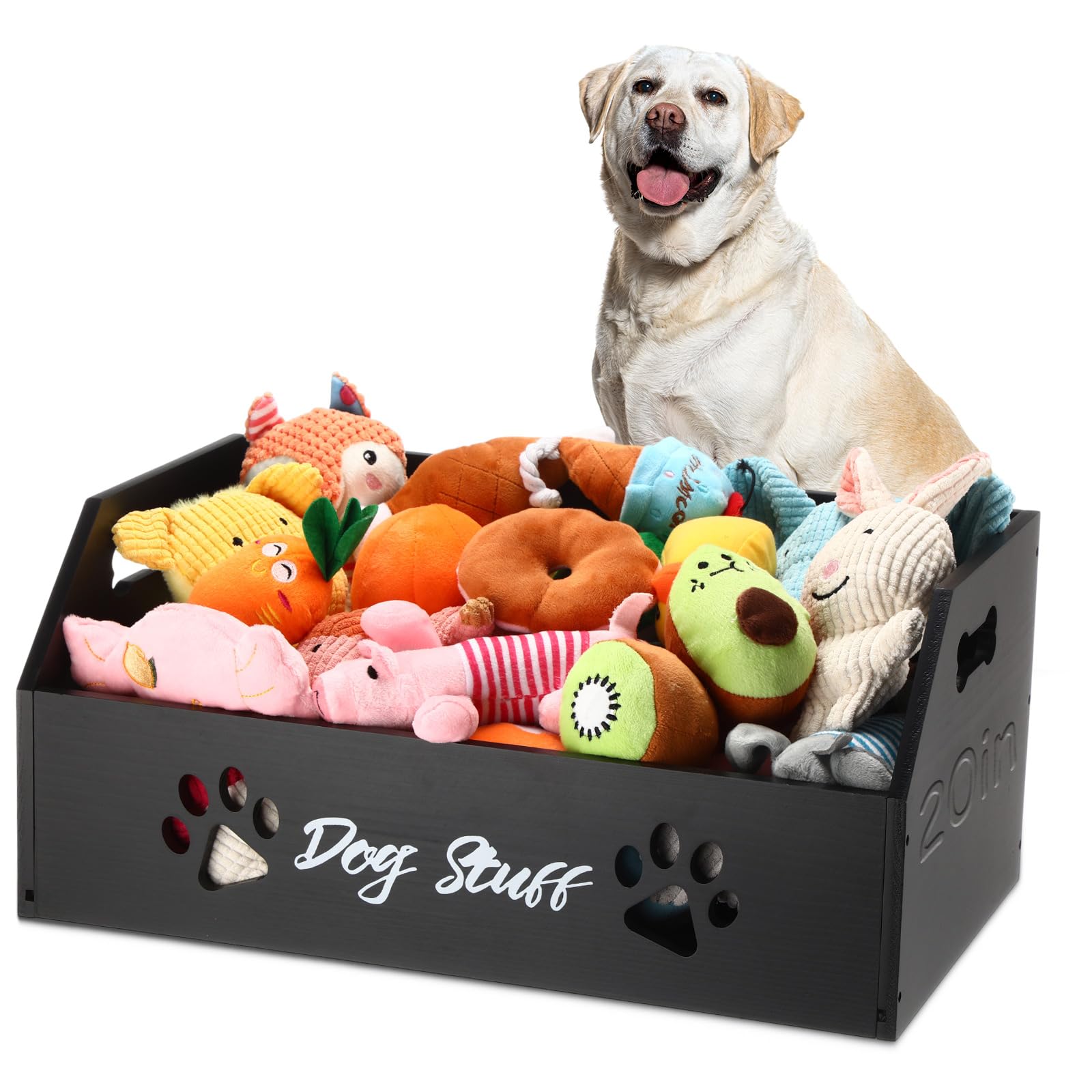 Leinuosen large dog toy bin with bone-handle pattern for organized storage
