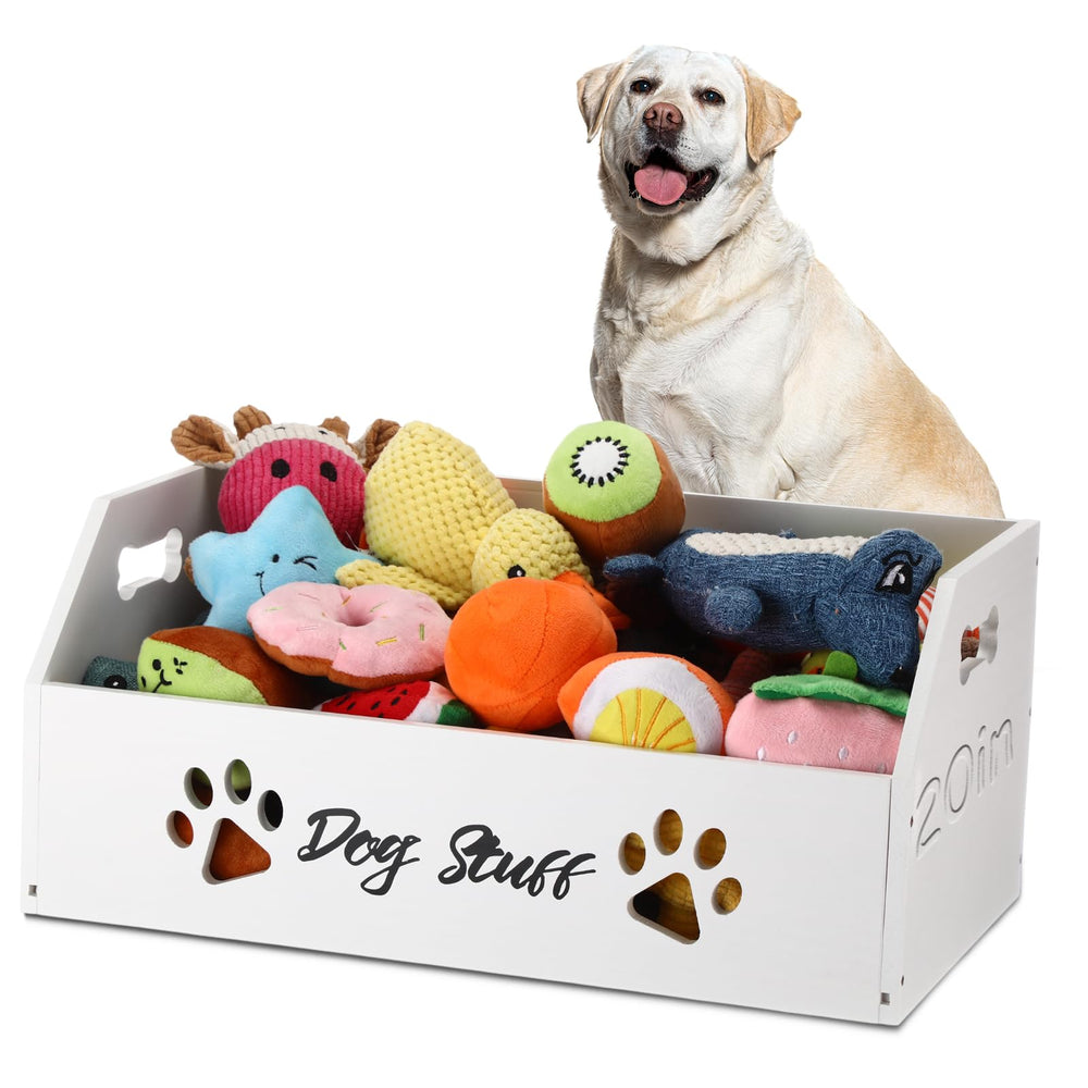 Leinuosen large dog toy bin with front paw pattern for tidy storage
