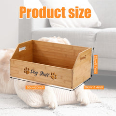 Leinuosen large dog toy bin side view showing bamboo durability