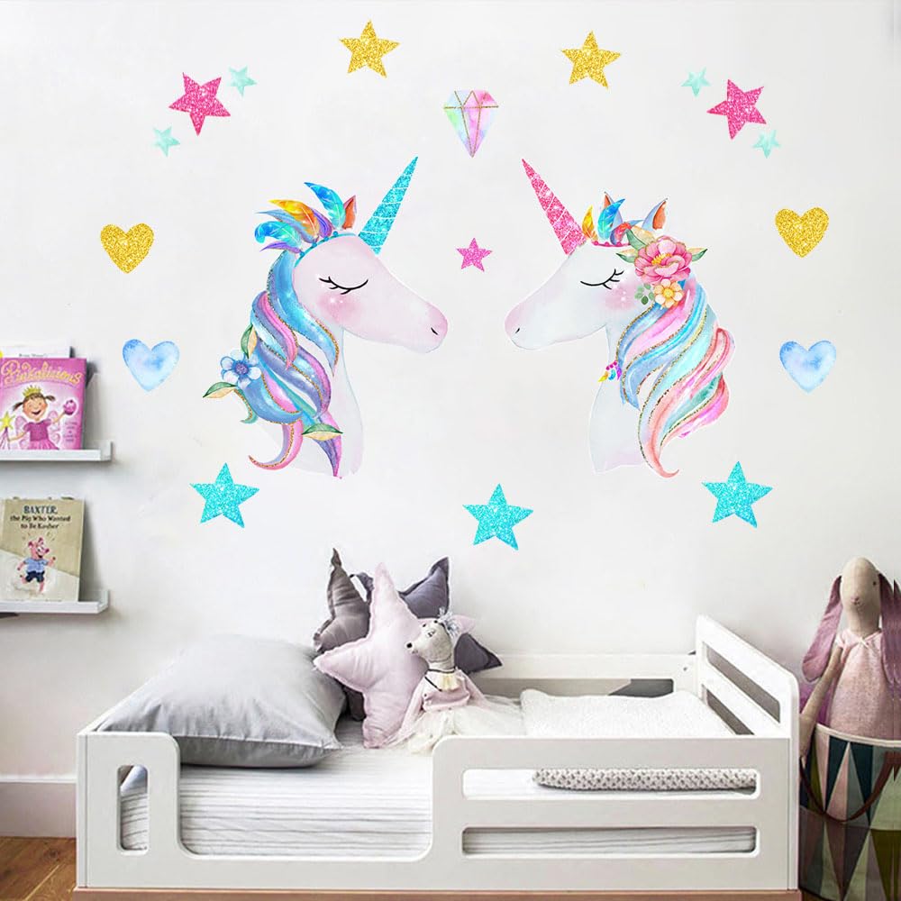 LEISENOR unicorn bedroom wall art transforms a cozy space.