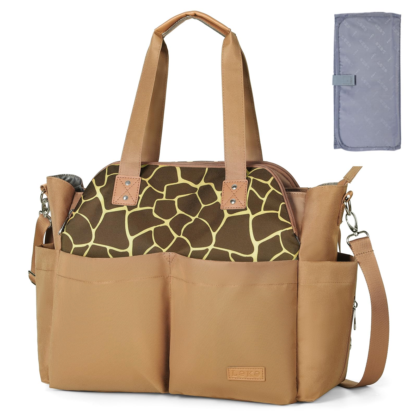Lekebaby diaper bag tote with 17 pockets for organized baby gear