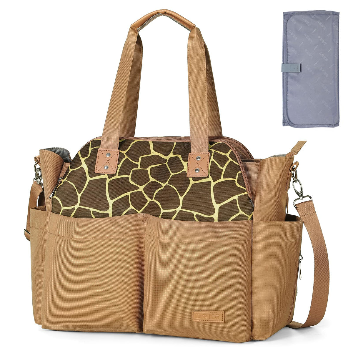 Lekebaby diaper bag tote with 17 pockets for organized baby gear