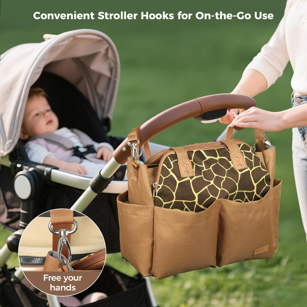 Lekebaby diaper bag tote includes changing pad for easy diaper changes