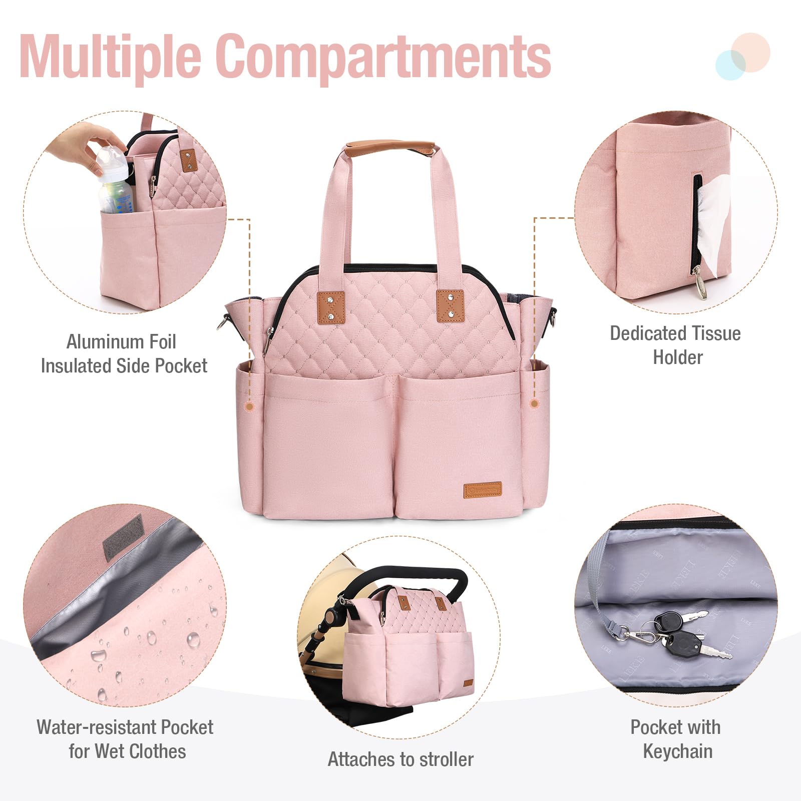 Lekebaby dry-wet separation pocket keeps clothes dry