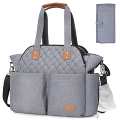 Lekebaby diaper bag tote front view with roomy pockets for everyday baby essentials.