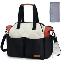 Lekebaby diaper bag tote front view with roomy compartments for daily baby essentials.