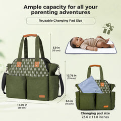 Lekebaby diaper bag tote stroller clips for hands-free strolling