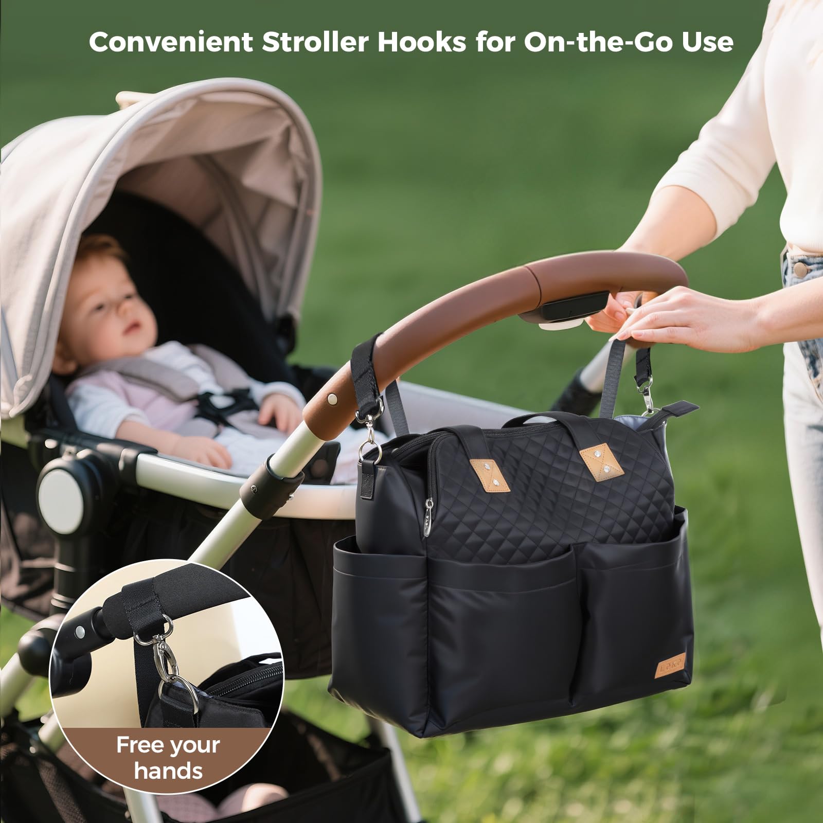 Lekebaby large-capacity diaper bag suitable for twins