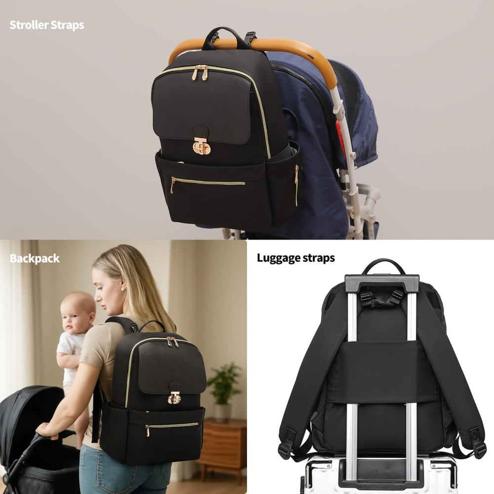 LELLIE diaper bag backpack with iPad pocket keeps your tablet secure during travel