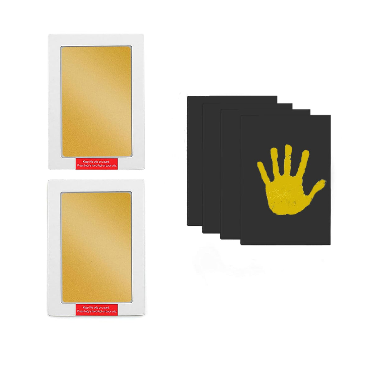 LelonHo baby handprint with gold ink pad for crisp keepsake.