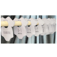 LEMBANG baby closet dividers eight pieces in-drawer display for quick access to sized outfits.