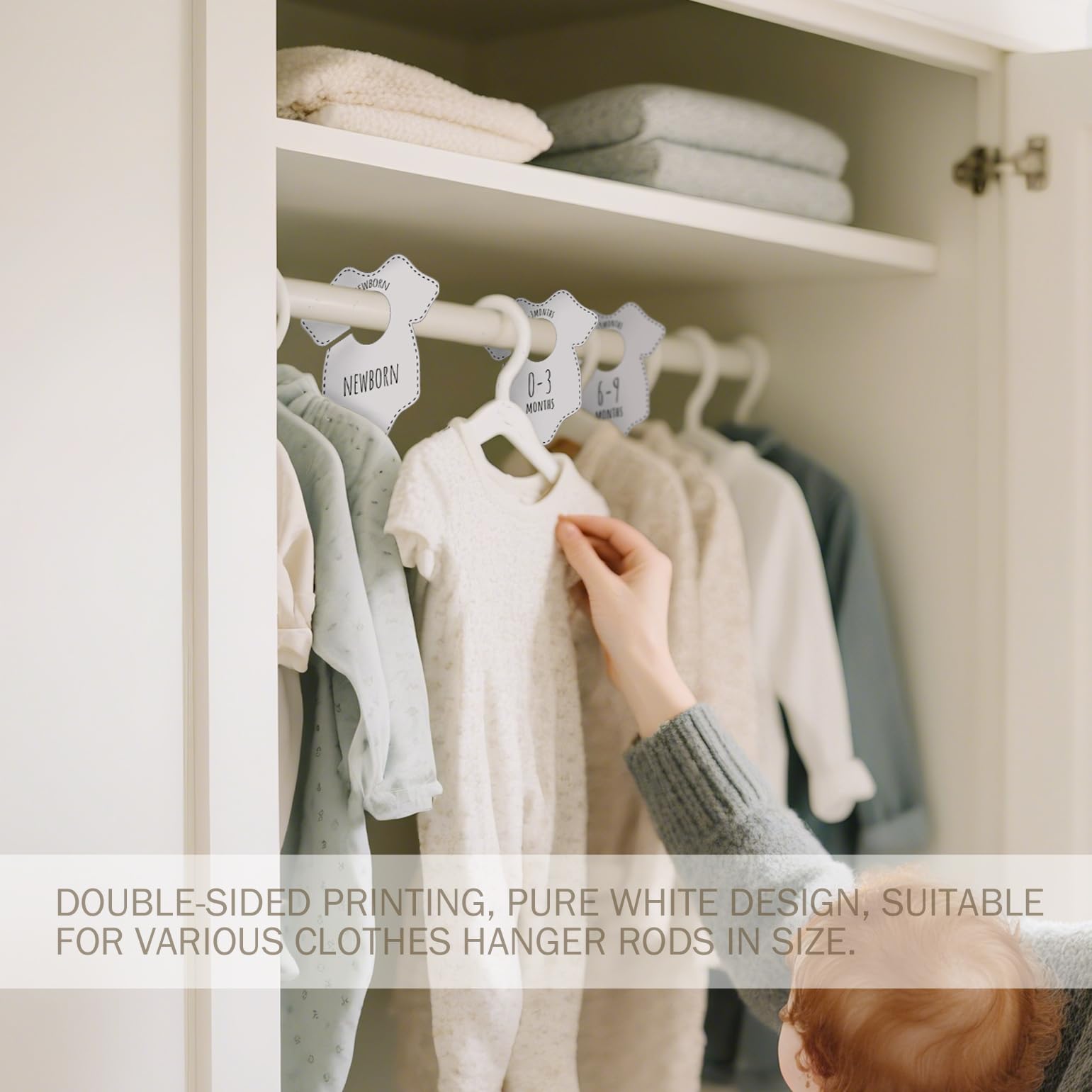 LEMBANG baby closet dividers rod-friendly fitting metal or wooden bars for versatile storage.