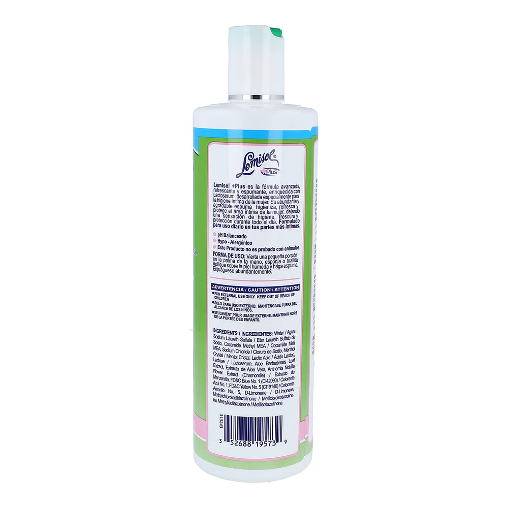 Lemisol daily cleanser close-up showing gentle, hypoallergenic formula for sensitive skin.