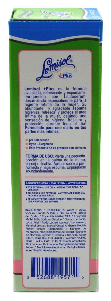 Lemisol Plus 4oz bottle pack – back view, travel-friendly routine