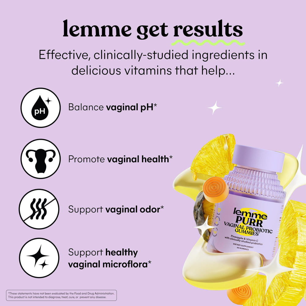 Lemme Purr pineapple gummies supporting pH balance.