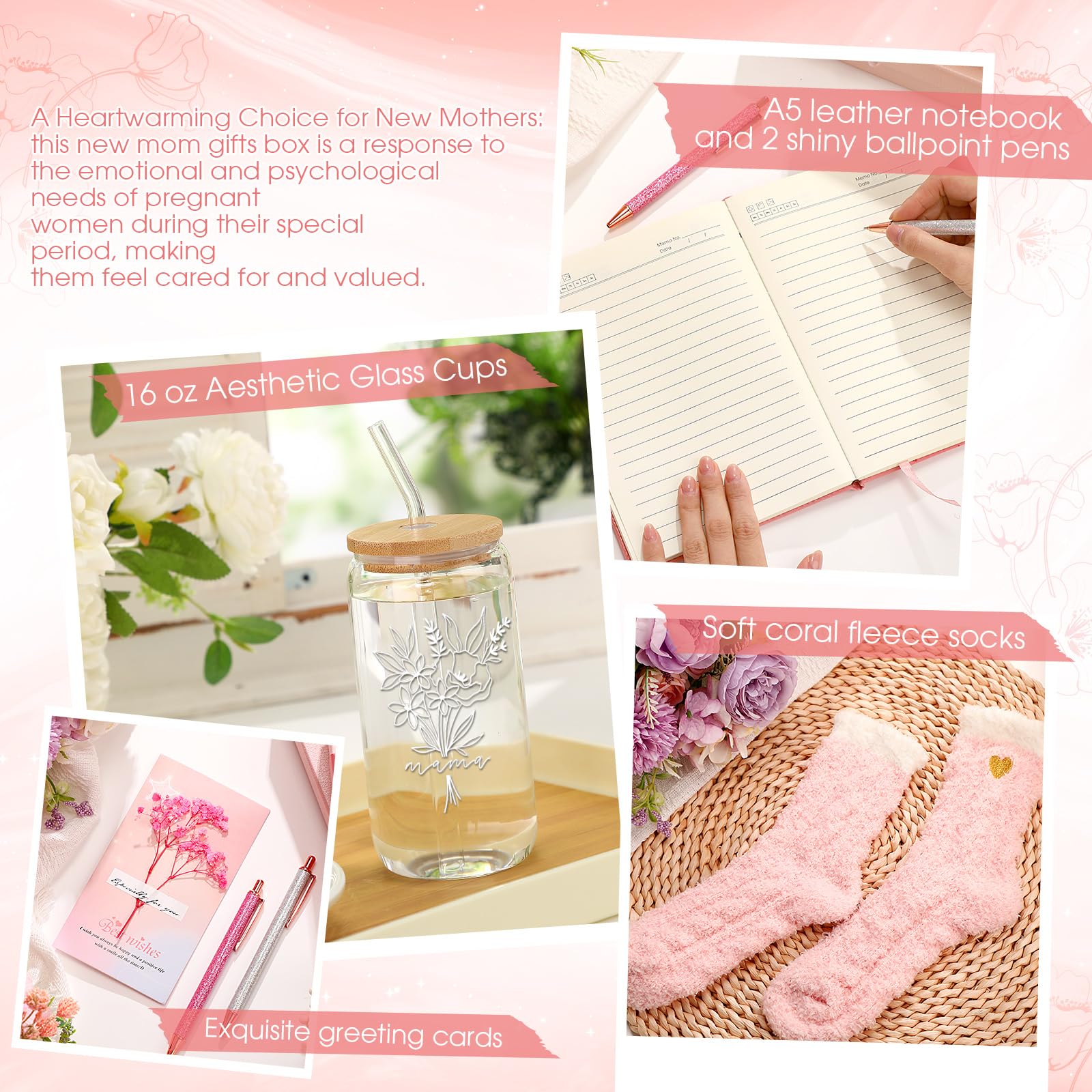 LemonRoad dried flower greeting card with romantic finish.