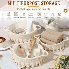 LemonRoad woven baskets multi-use for bathroom and desk storage