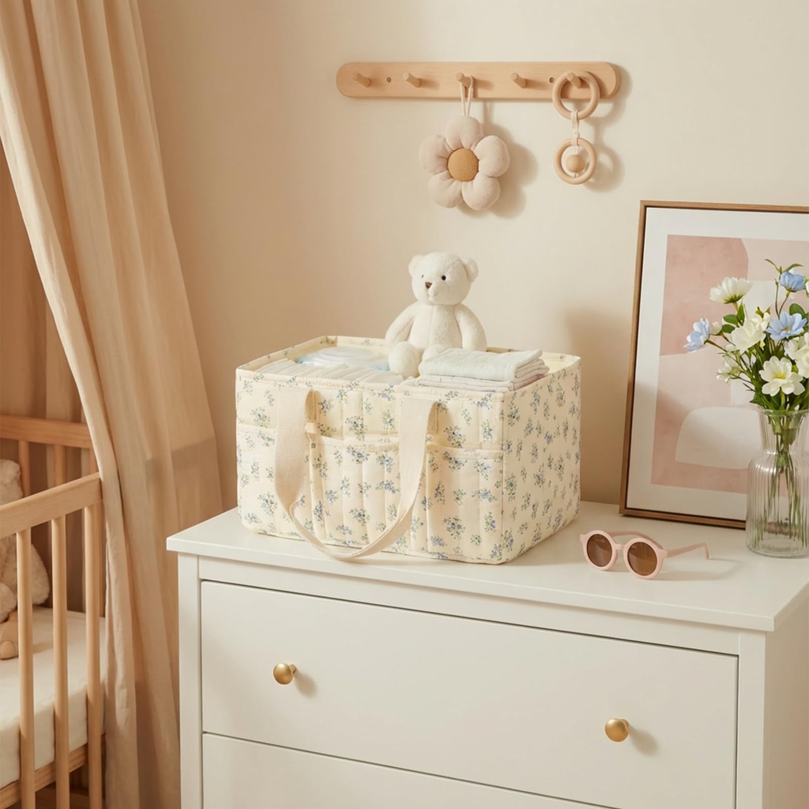 Lemoobolsa nursery storage keeps baby items neatly organized.