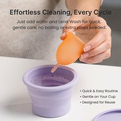 LENA compact storage for period care keeps items organized and ready