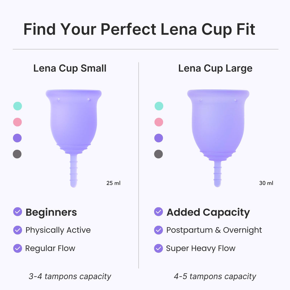 Lena Cup Original 12-hour protection supports overnight wear and busy days