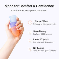Lena Cup Original beginner-friendly design facilitates easy insertion and confident wear
