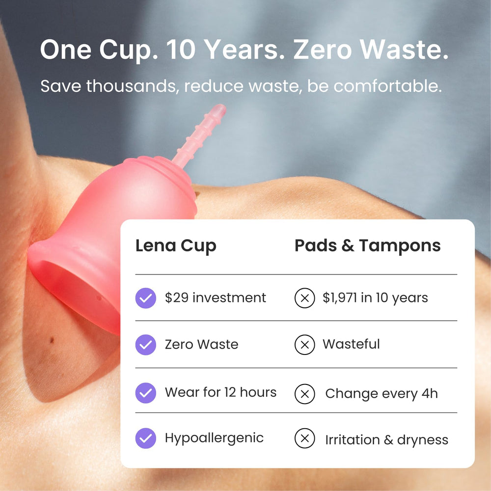 Lena Cup Original zero waste solution reduces disposable products and waste