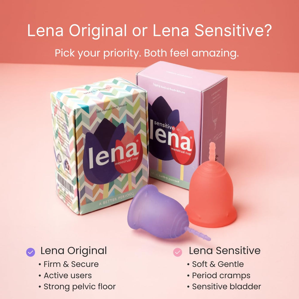 Beginner-friendly Lena Sensitive Cup folded for simple insertion