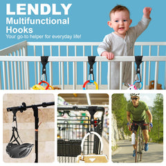 LenDLY stroller hooks feature rounded edges to protect little hands.