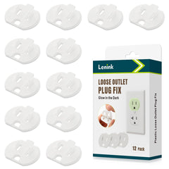 Lenink loose outlet fix glows in the dark for easy night-time locating.