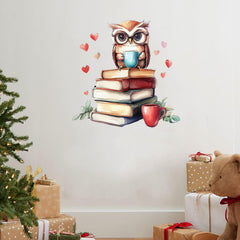 Leniutor owl reading wall sticker brightens reading corners and inspires kids.