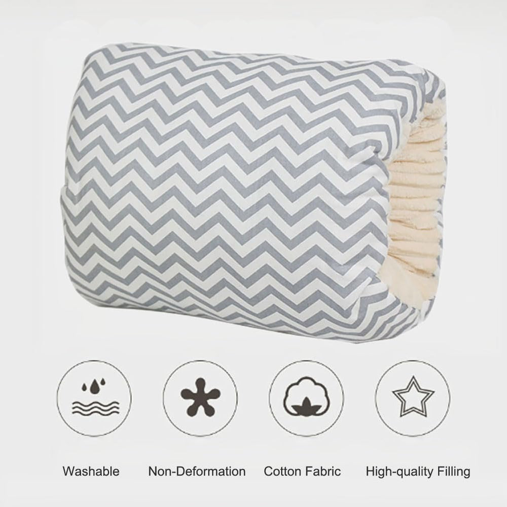 LENOTEX grey fine stripe nursing pillow blends stylish design with comfort