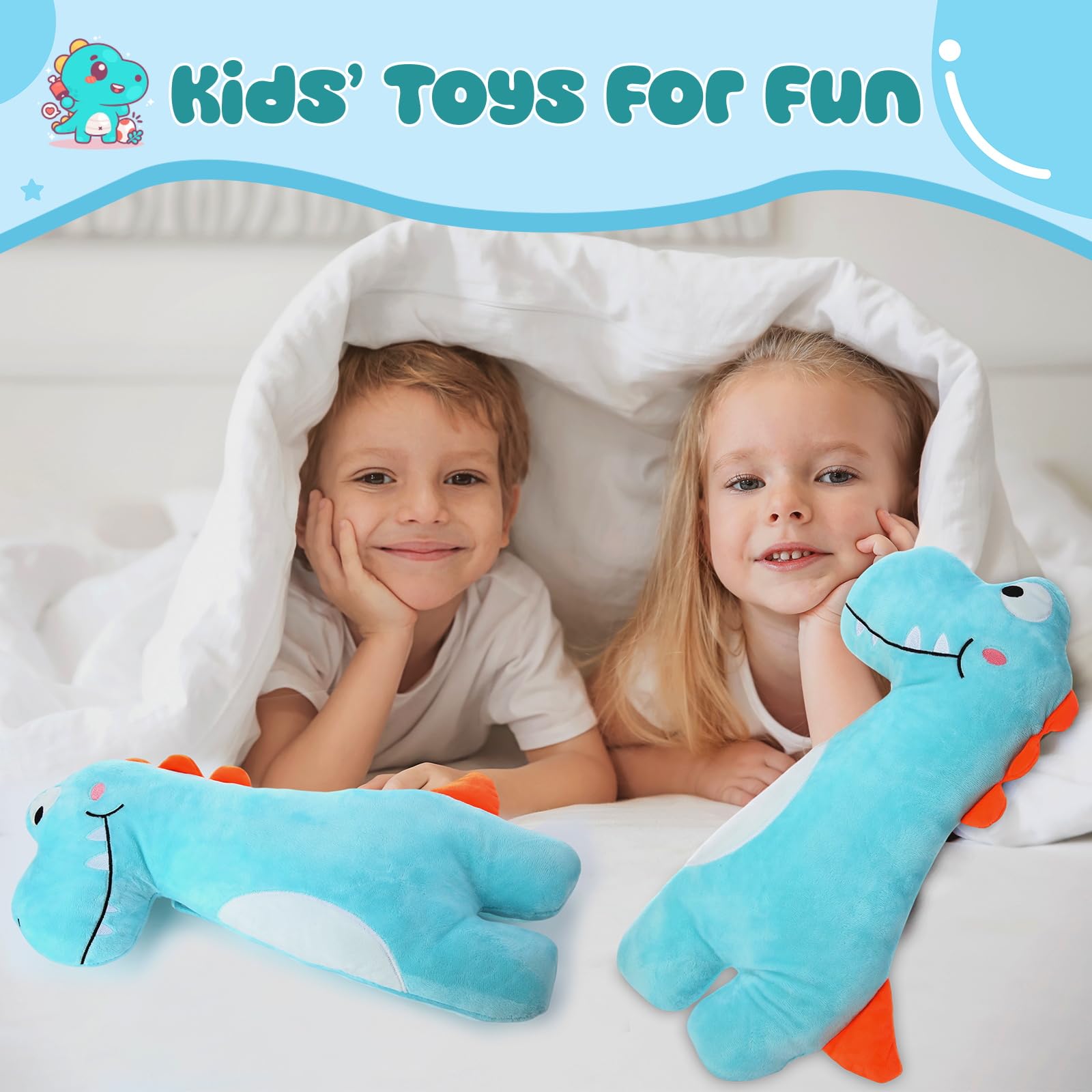 Lenwen children car neck pillow blue dinosaur helps kids rest easier