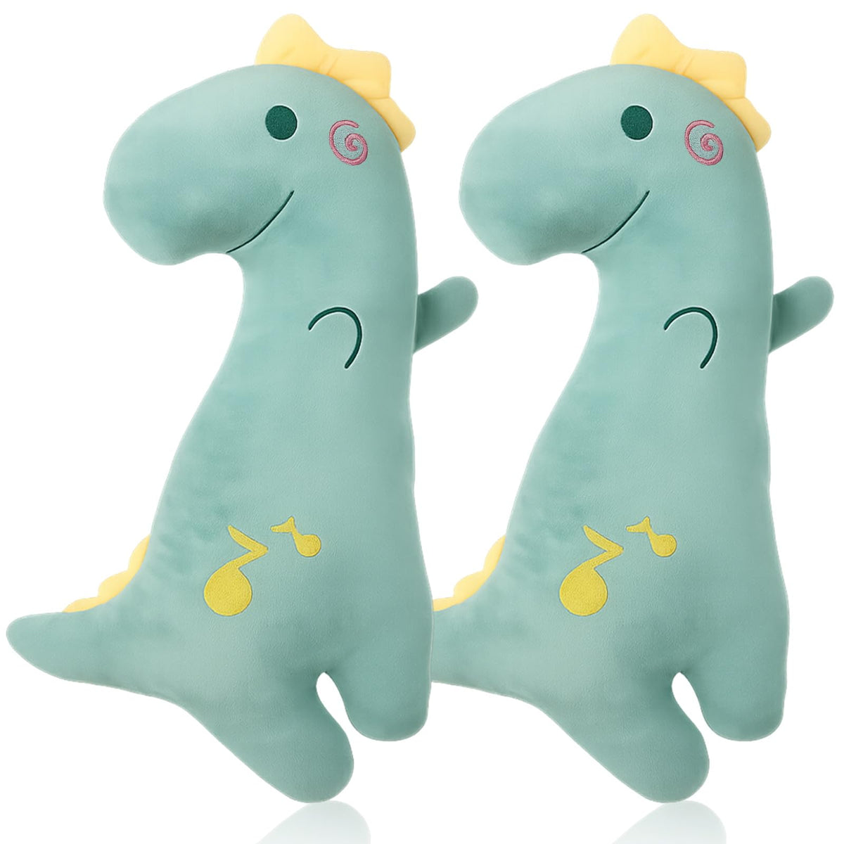 Lenwen dinosaur seatbelt pillow for kids covers green, providing comfy travel support.