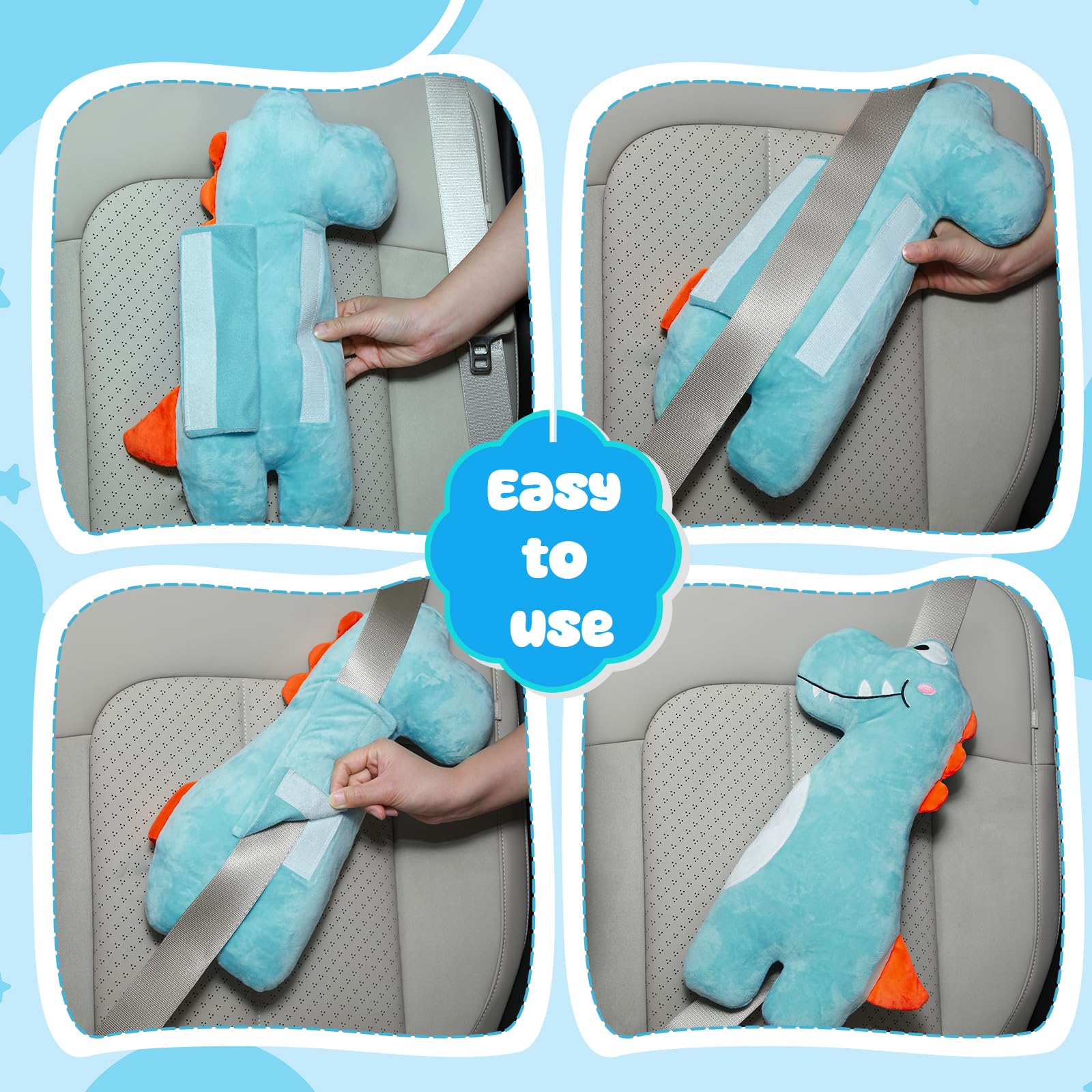 Lenwen PP cotton seatbelt cushion blue for breathable comfort