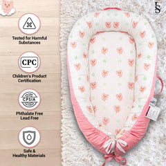 LEOSOLE bumper 360 wraparound provides secure, snug support for newborn lounging
