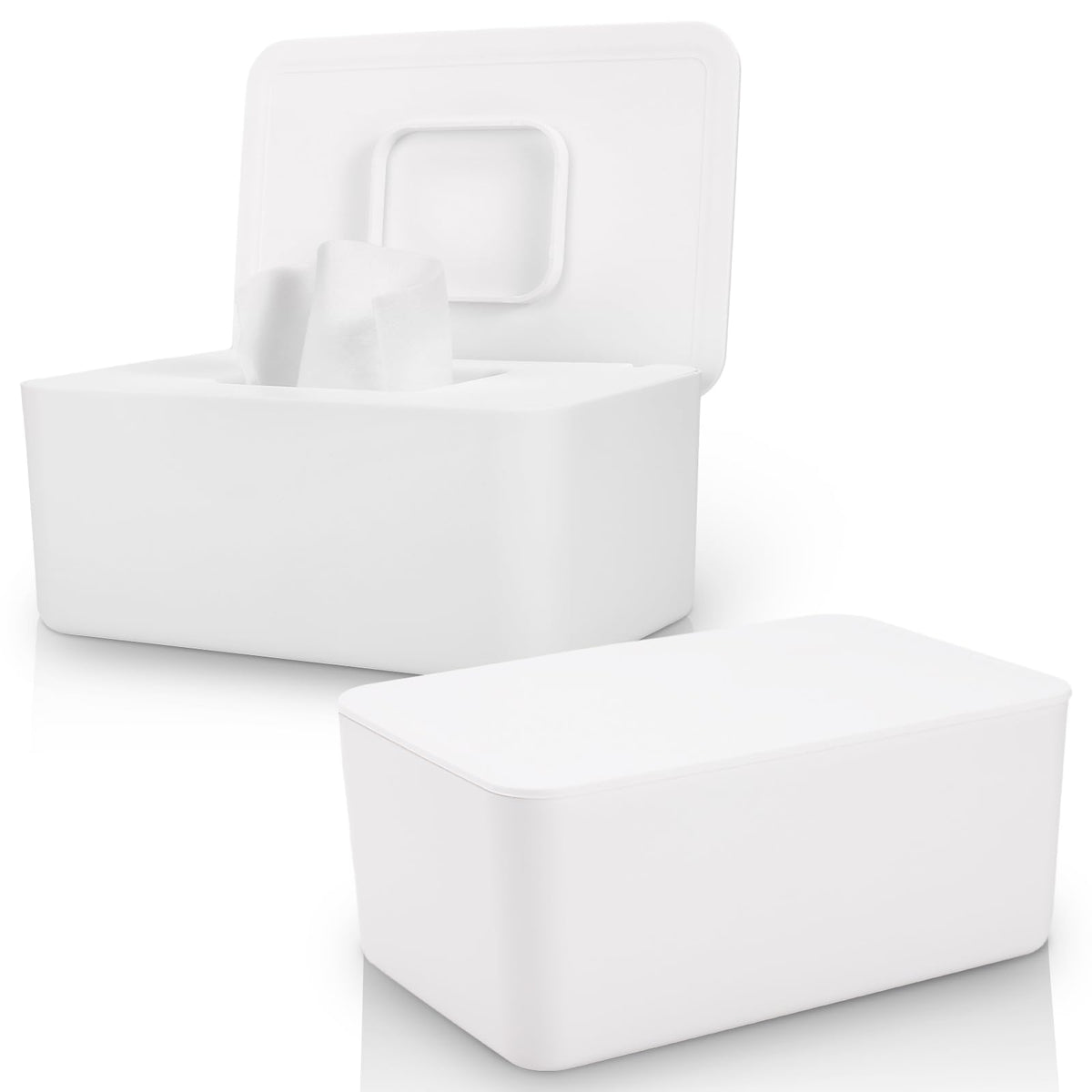 LEQXGO baby wipes dispenser with sealing lid keeps moisture intact for fresh wipes.