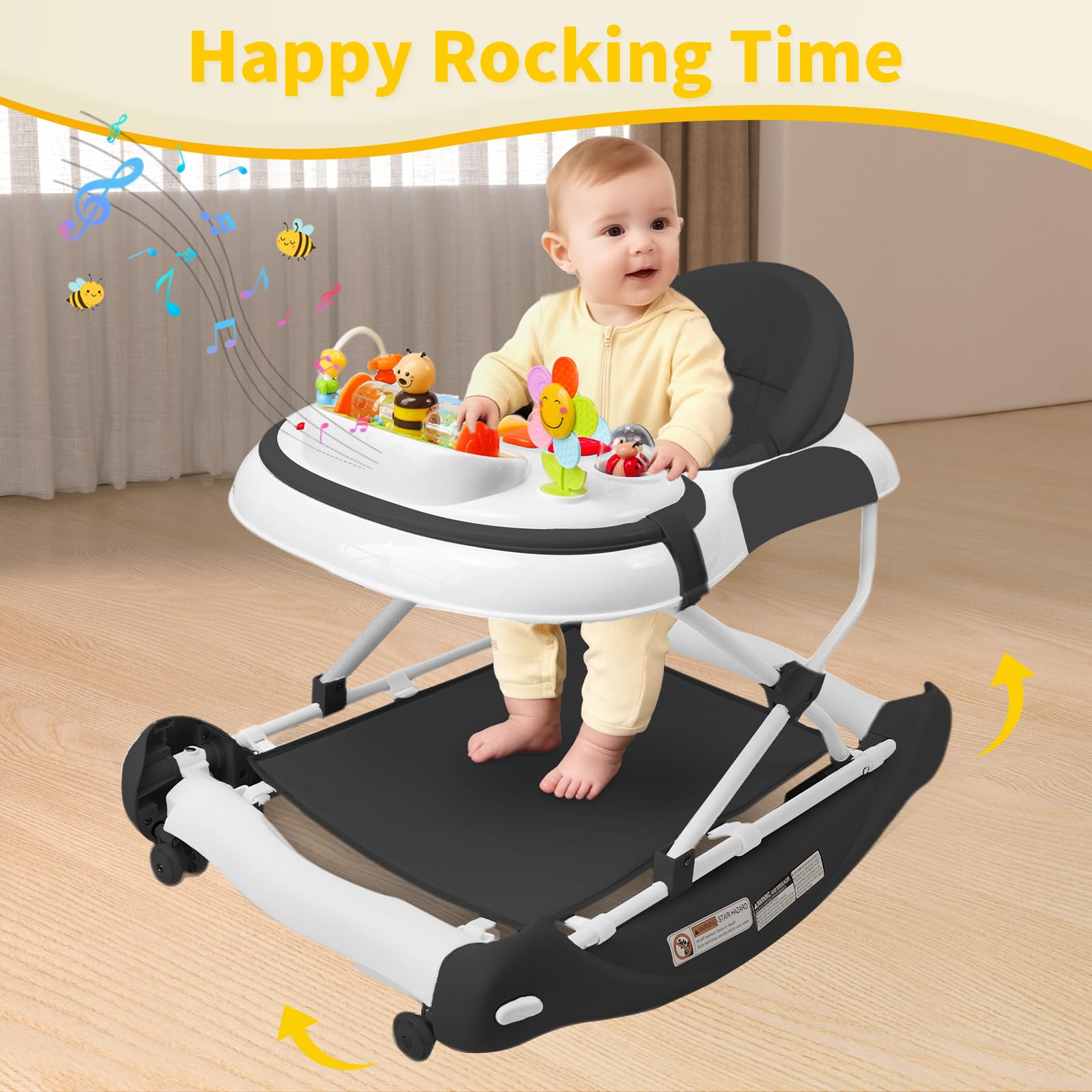 Lerrutue convertible dining tray adds easy mealtime use.
