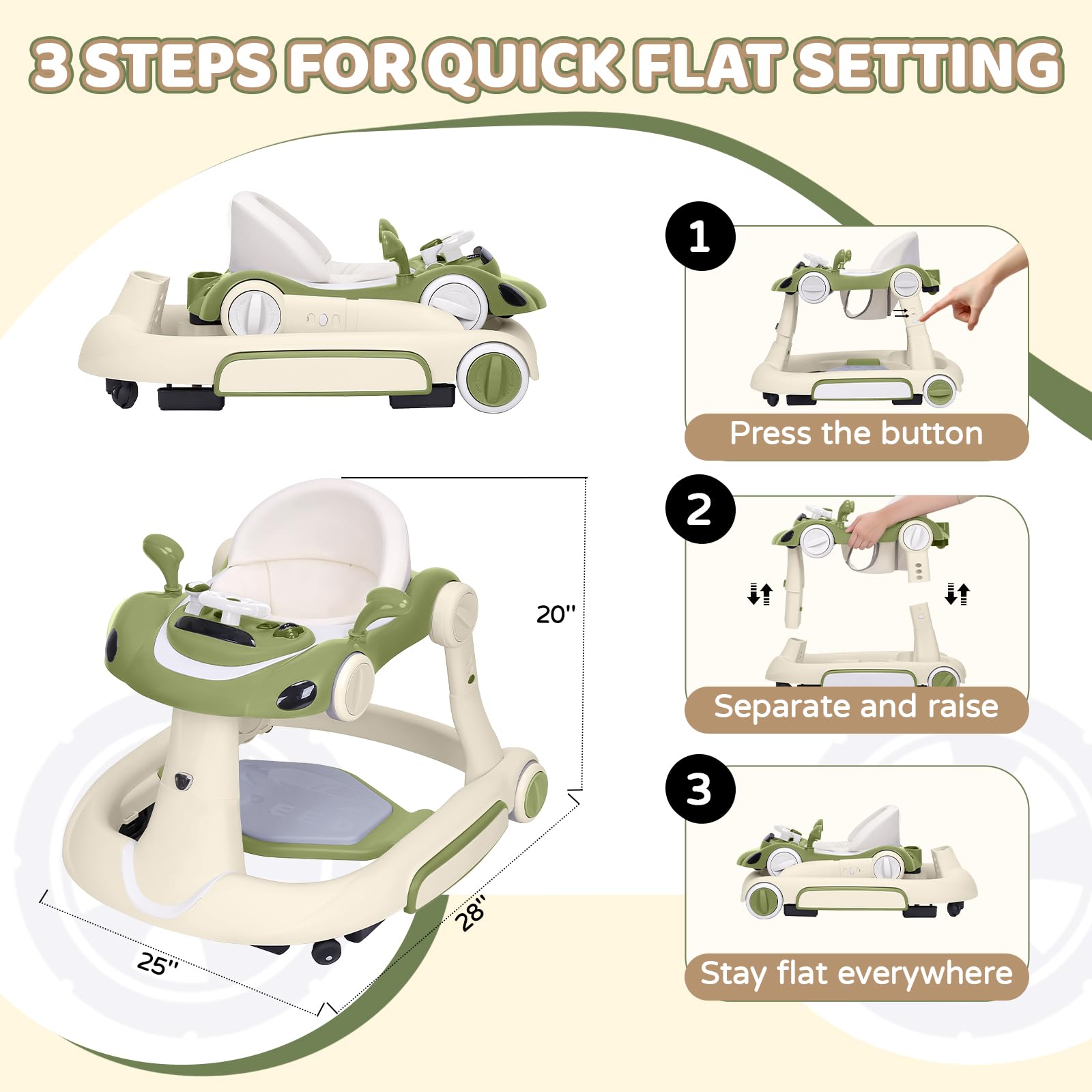Lerrutue baby walker five modes aid growing mobility