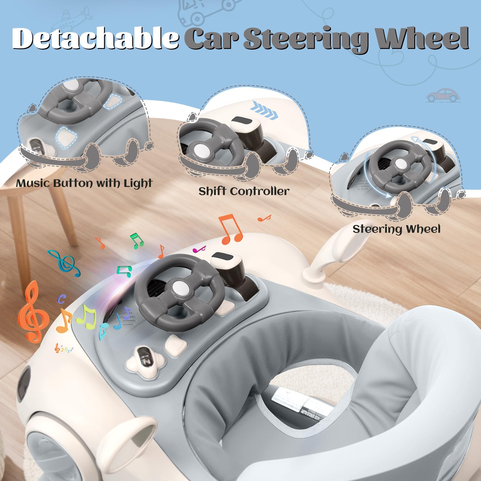 Lerrutue removable footrest adds flexible comfort for playtime
