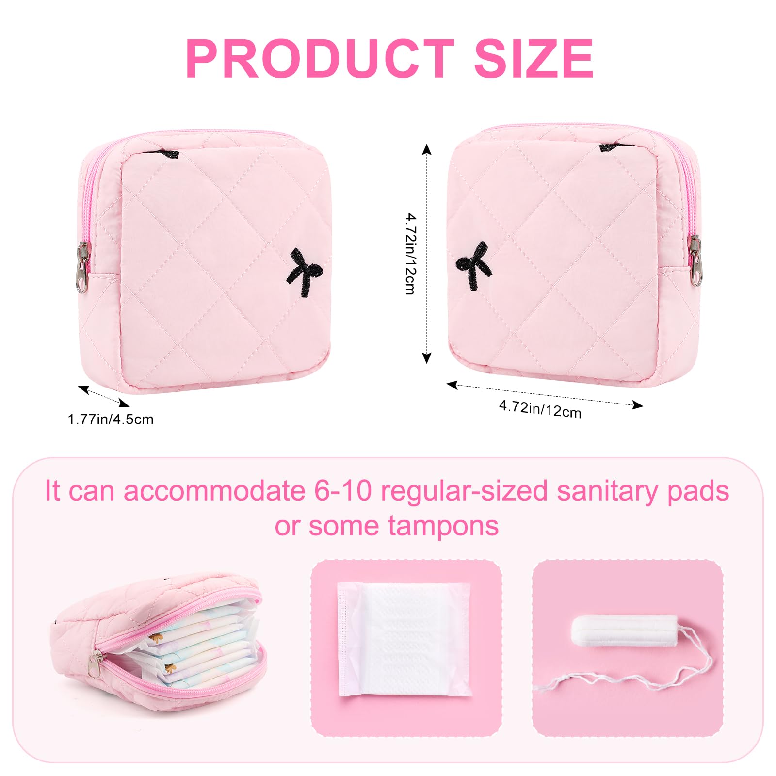 Lesmore sanitary napkin storage pouch showing interior compartments.