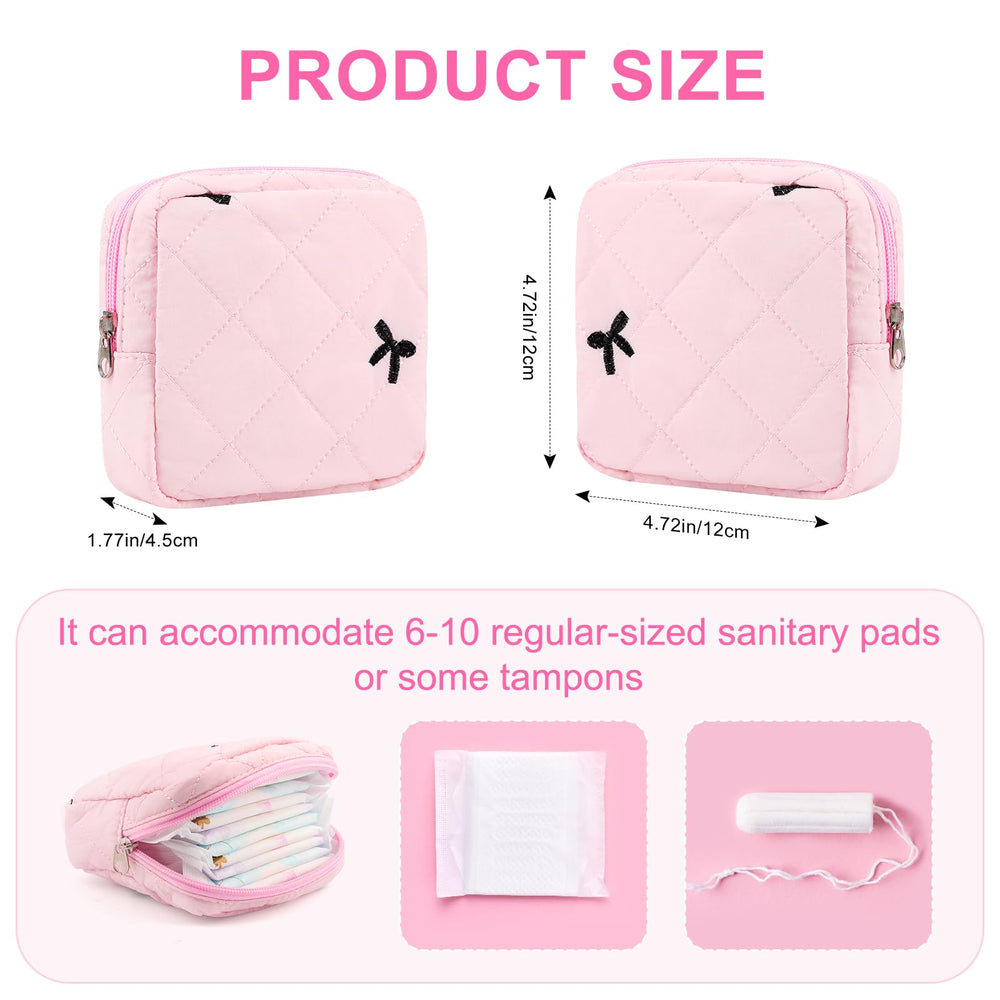 Lesmore sanitary napkin storage pouch showing interior compartments.