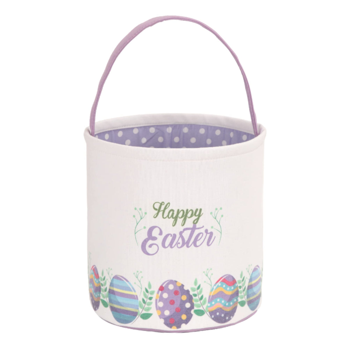 LessMo Easter Bunny Basket in purple canvas, perfect for egg hunts