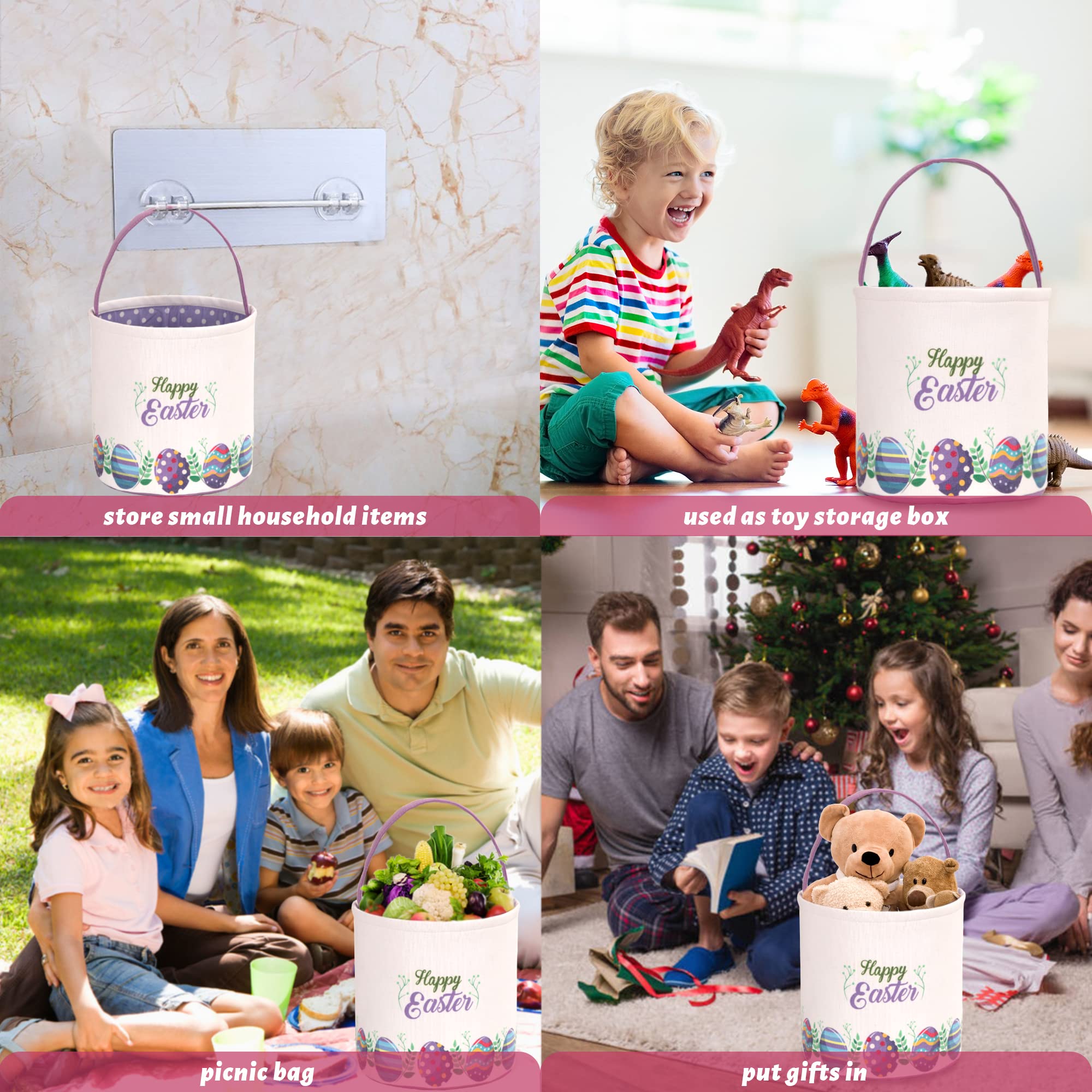 LessMo Easter Bunny Basket durable canvas for years