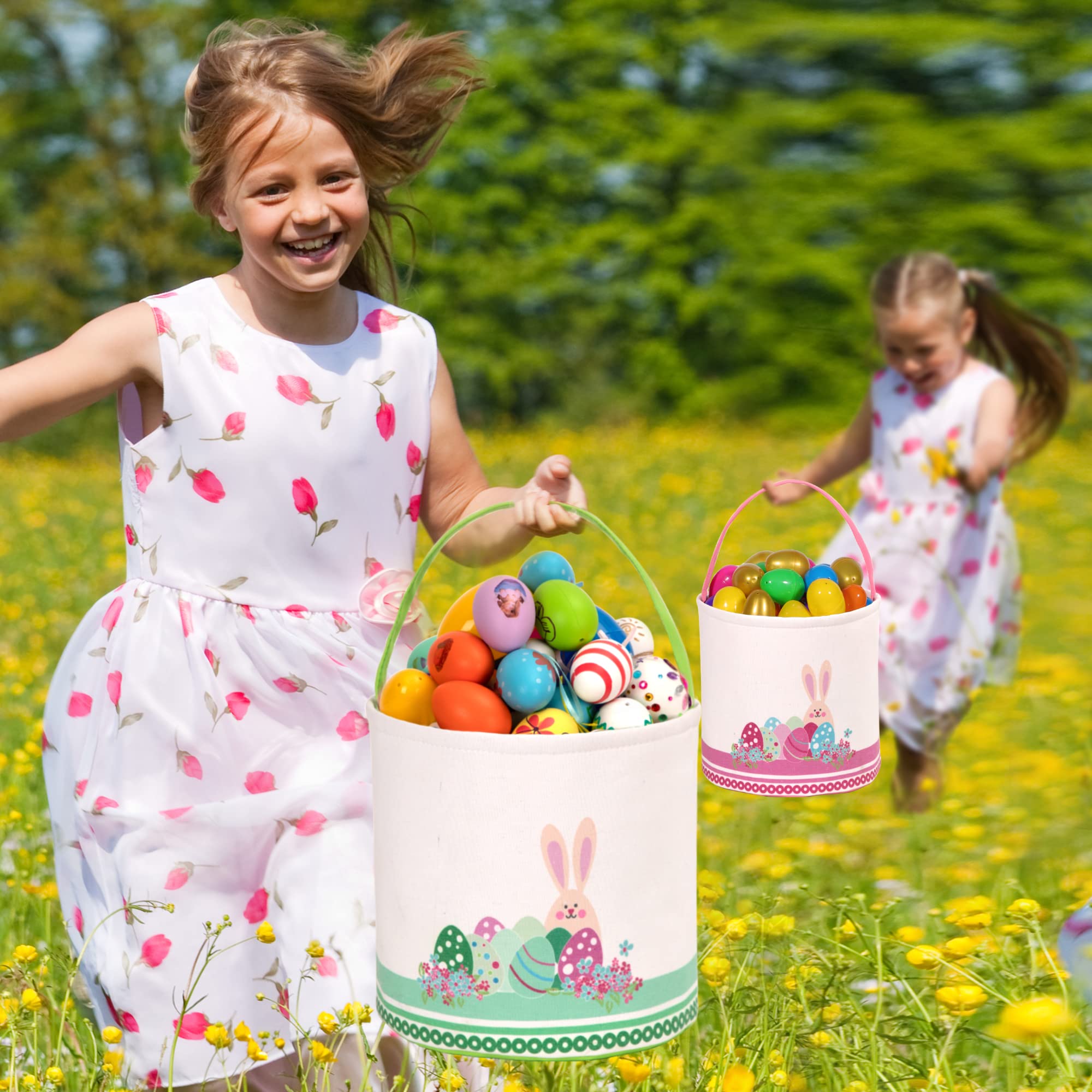 LessMo Easter basket in a festive party scene with kids