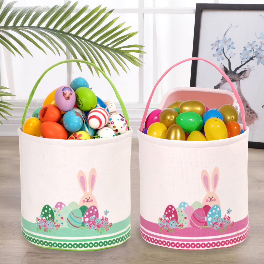 LessMo Easter Bunny Basket size 9.2 by 9.6 inches for eggs and gifts